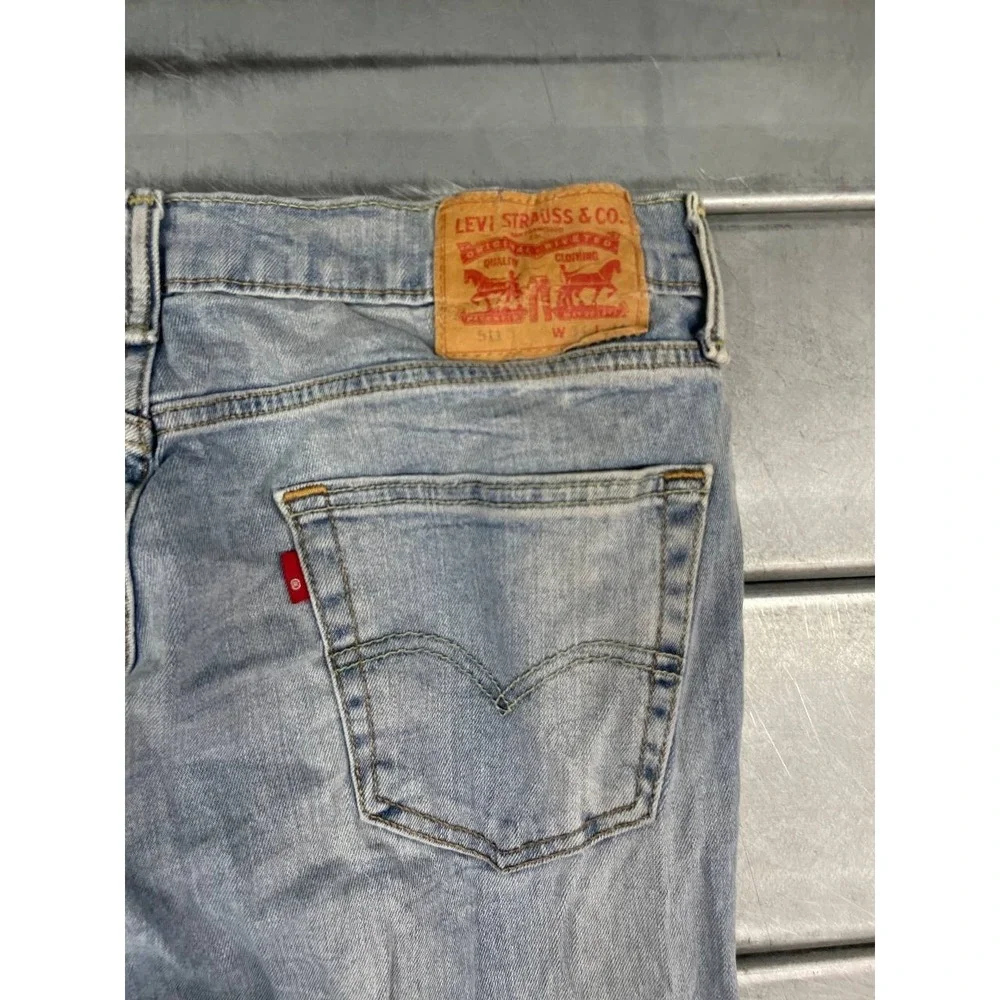 Levis‎ 511 Jeans Mens 33x34 Blue Light Wash Denim Straight Outdoor